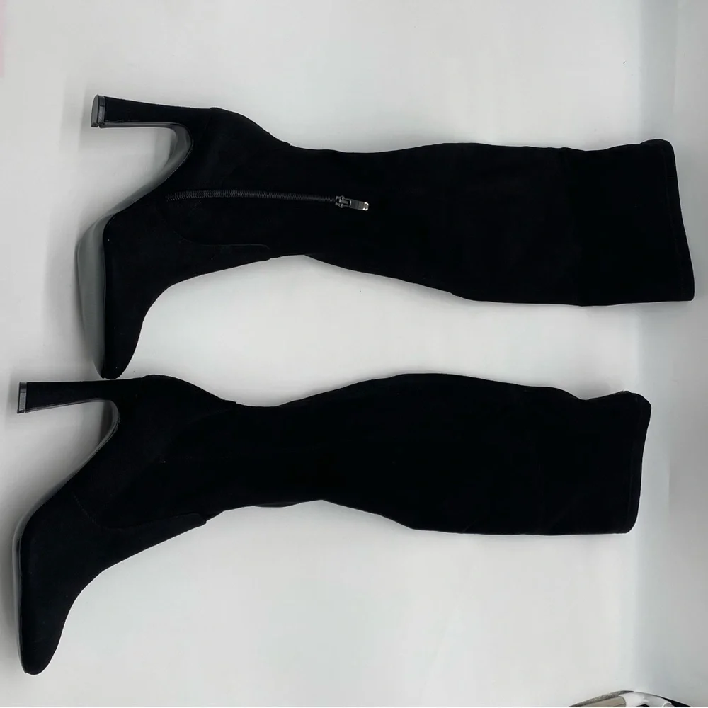 Nine West  Women's Black Sizzle2 Over-the-knee Boot in faux suede size 5.5M NEW
